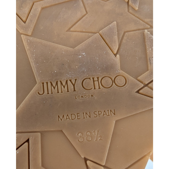 Jimmy Choo Alanah Cork Metallic Pink Suede Platform Wedge Sandals 8.5 Glam - Picture 13 of 15